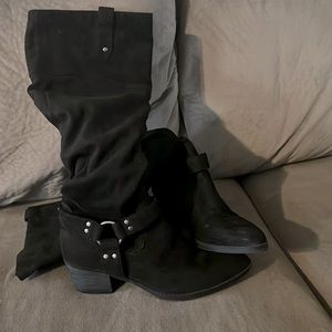 Black sude indigo rd. Brand boots